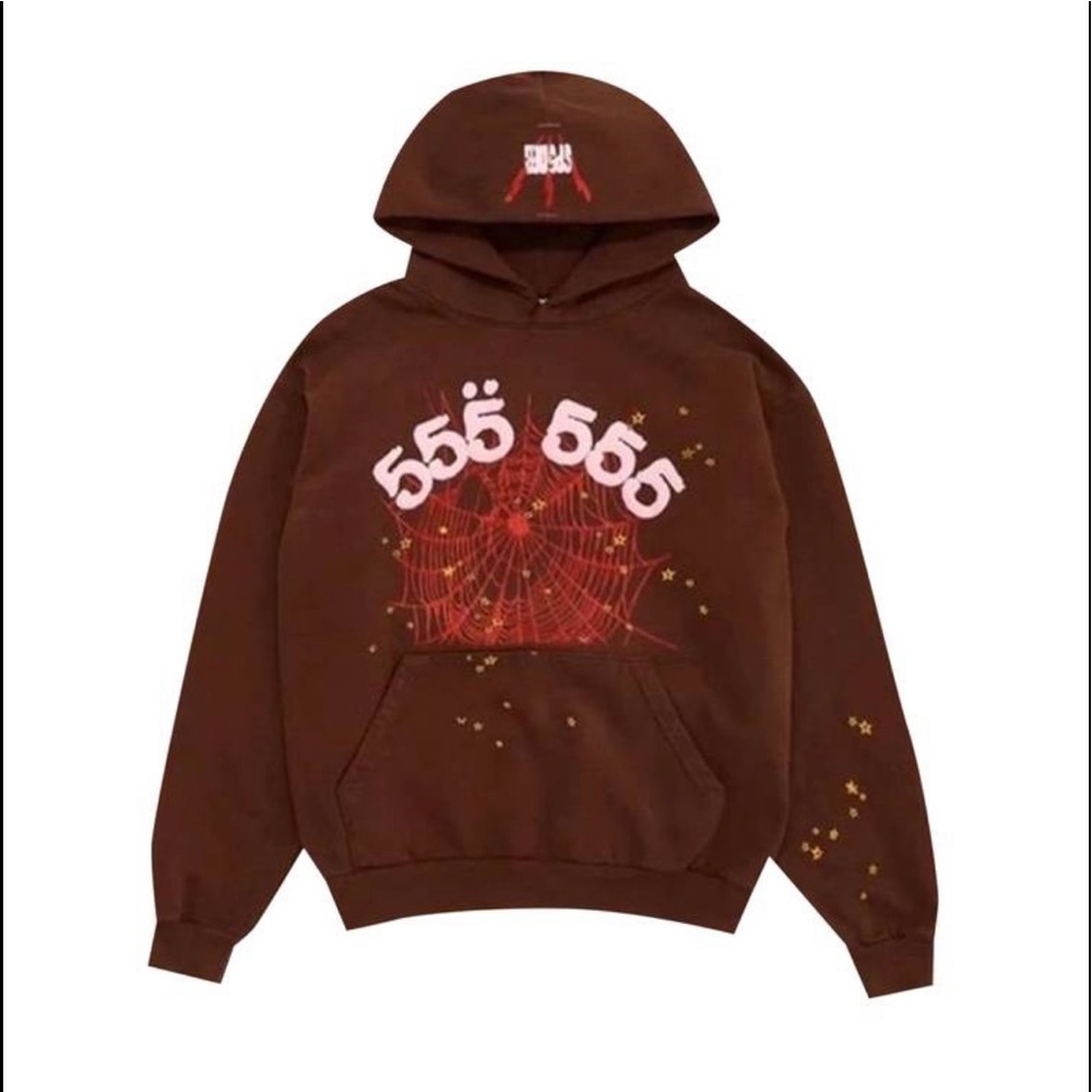 Authentic Sp5der Brown Hoodie